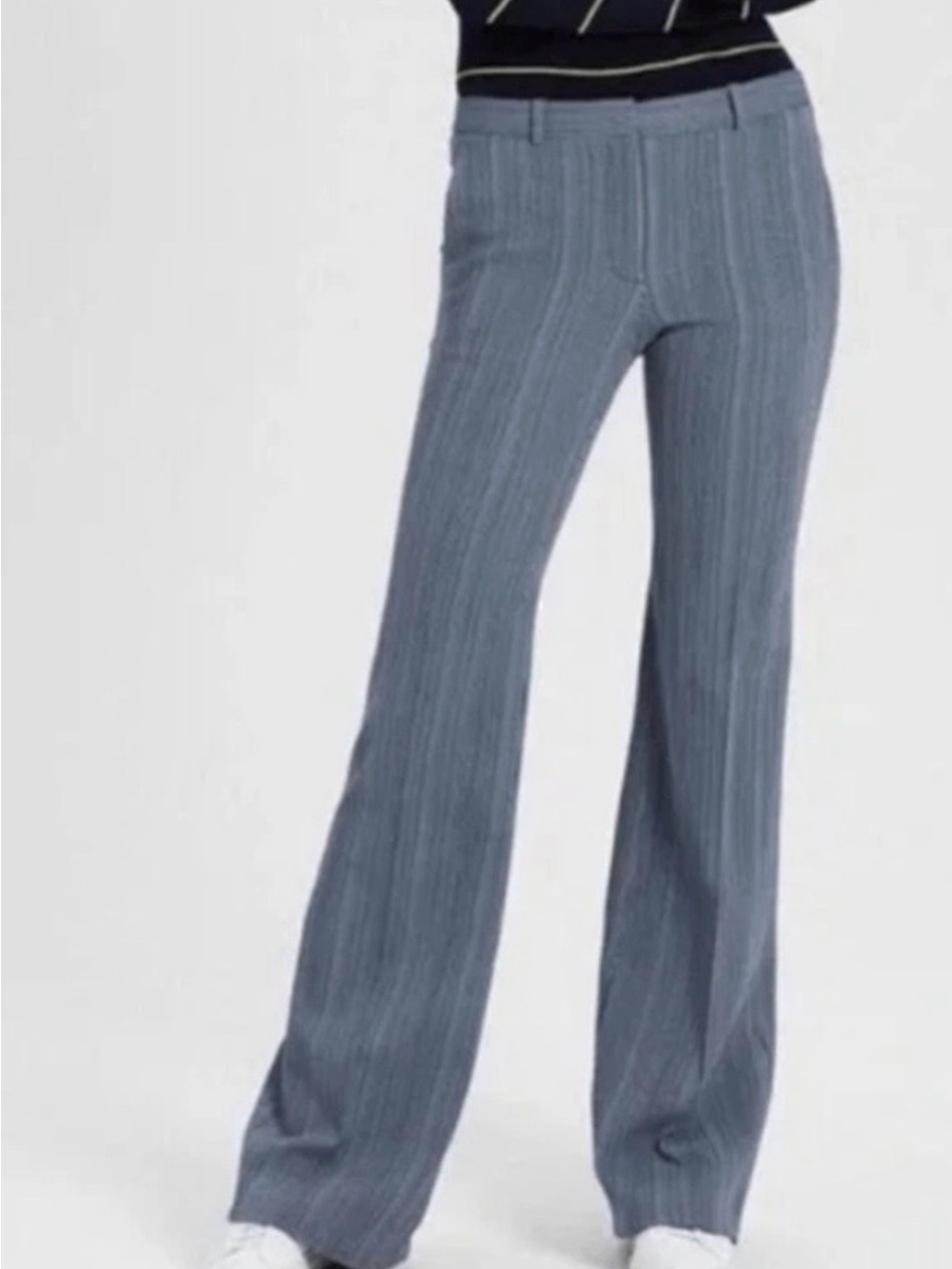 Theory Demitria 2 Eldora Stripe Flare Leg Pants - 97% Virgin Wool - Size 2
